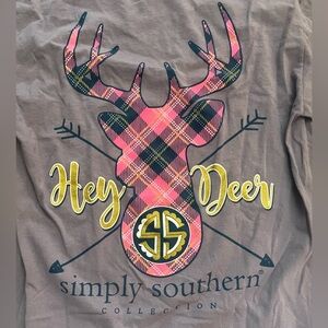 Simply southern “hey deer” long sleeve LS T-shirt women Sz small